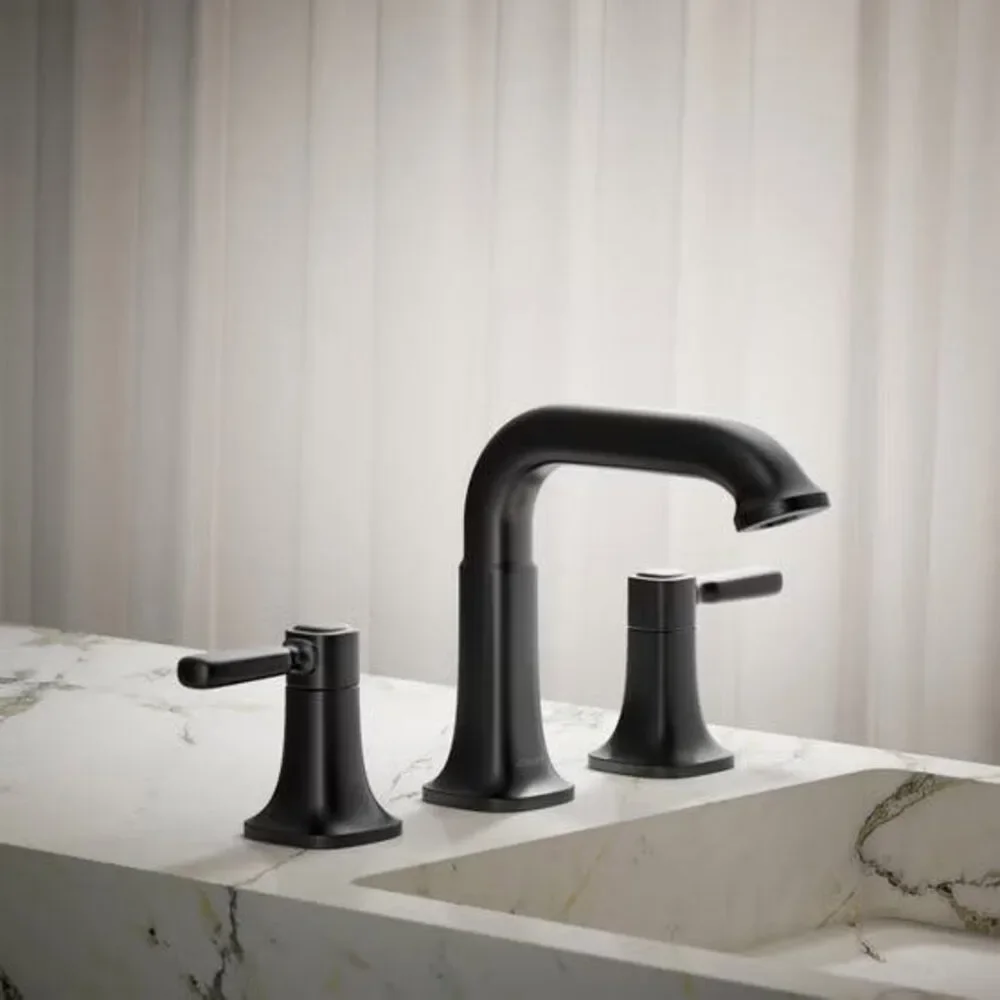 Kohler Terzet Widespread Bathroom Faucet, Matte Black